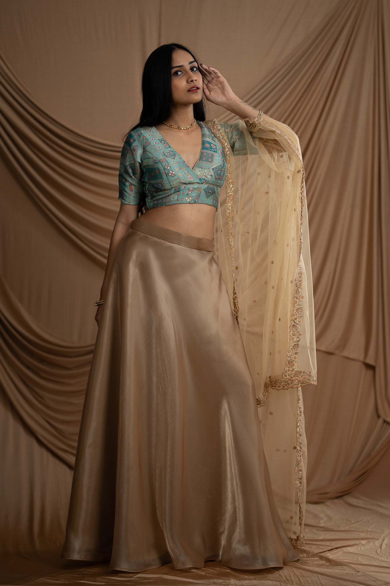 Gold Airy Organza Skirt