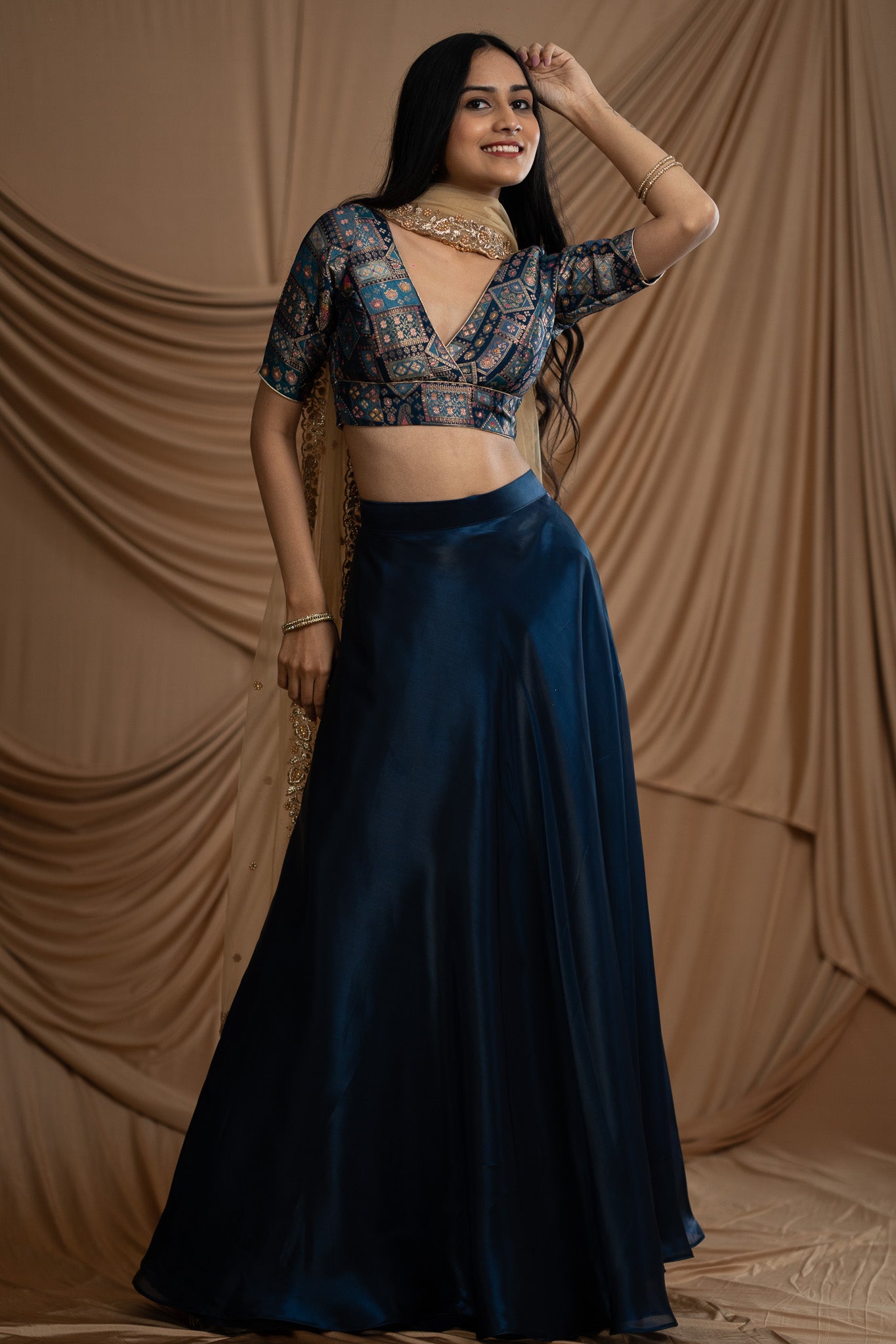 Navy Airy Organza Skirt