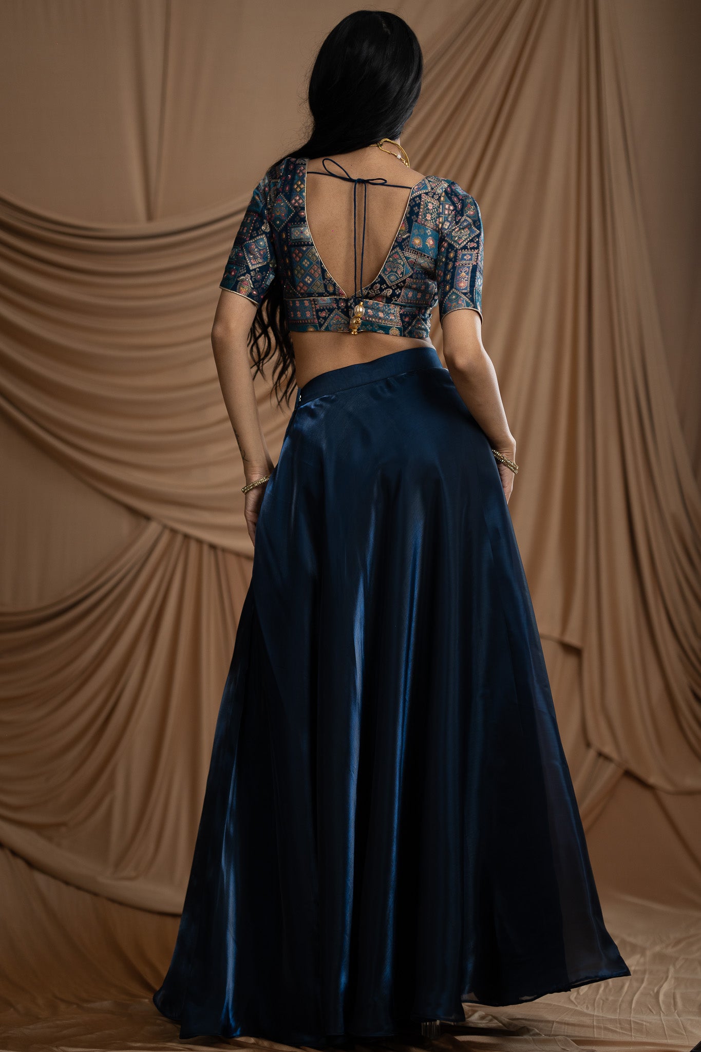 Navy Airy Organza Skirt