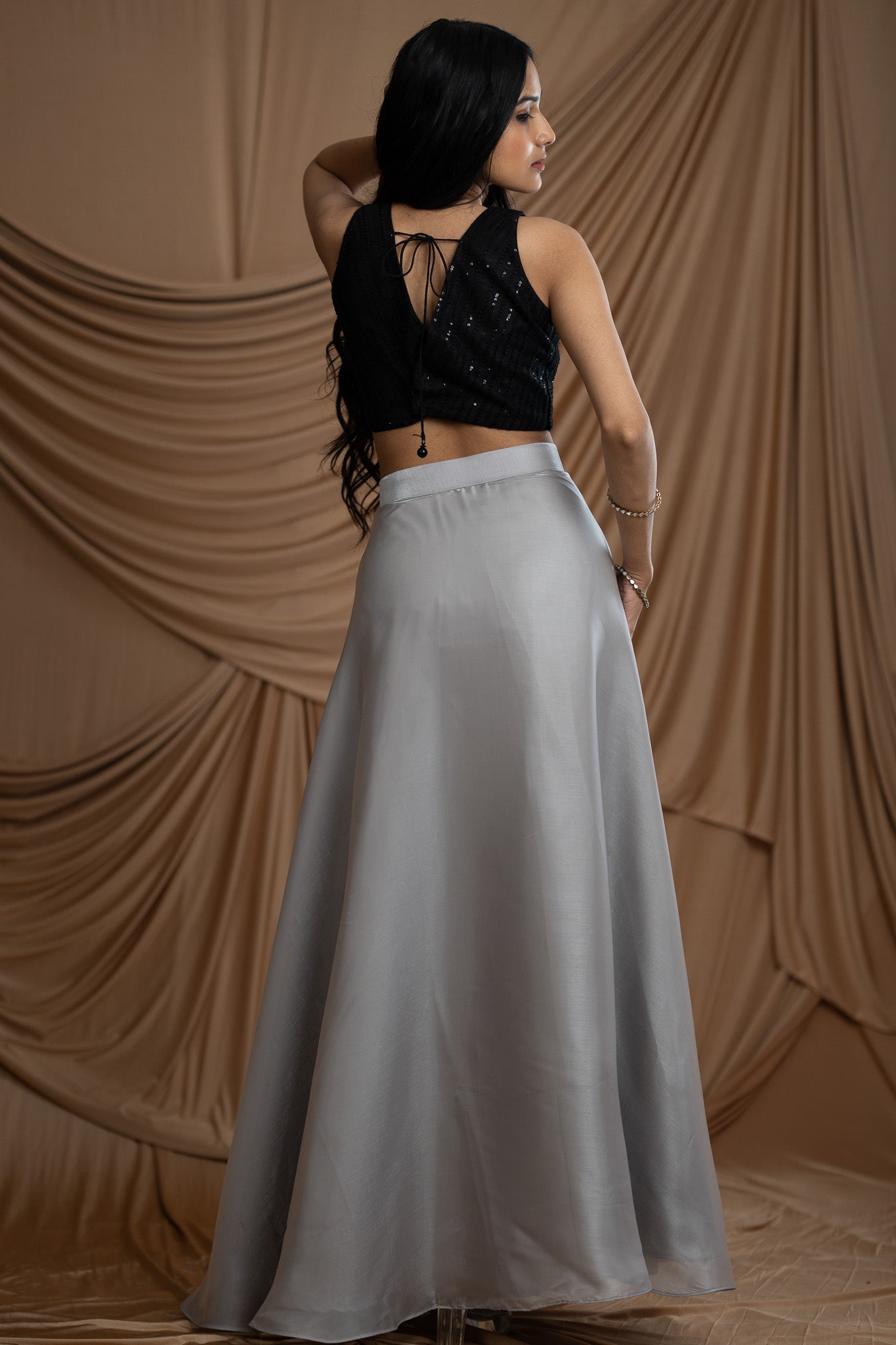 Silver Airy Organza Skirt