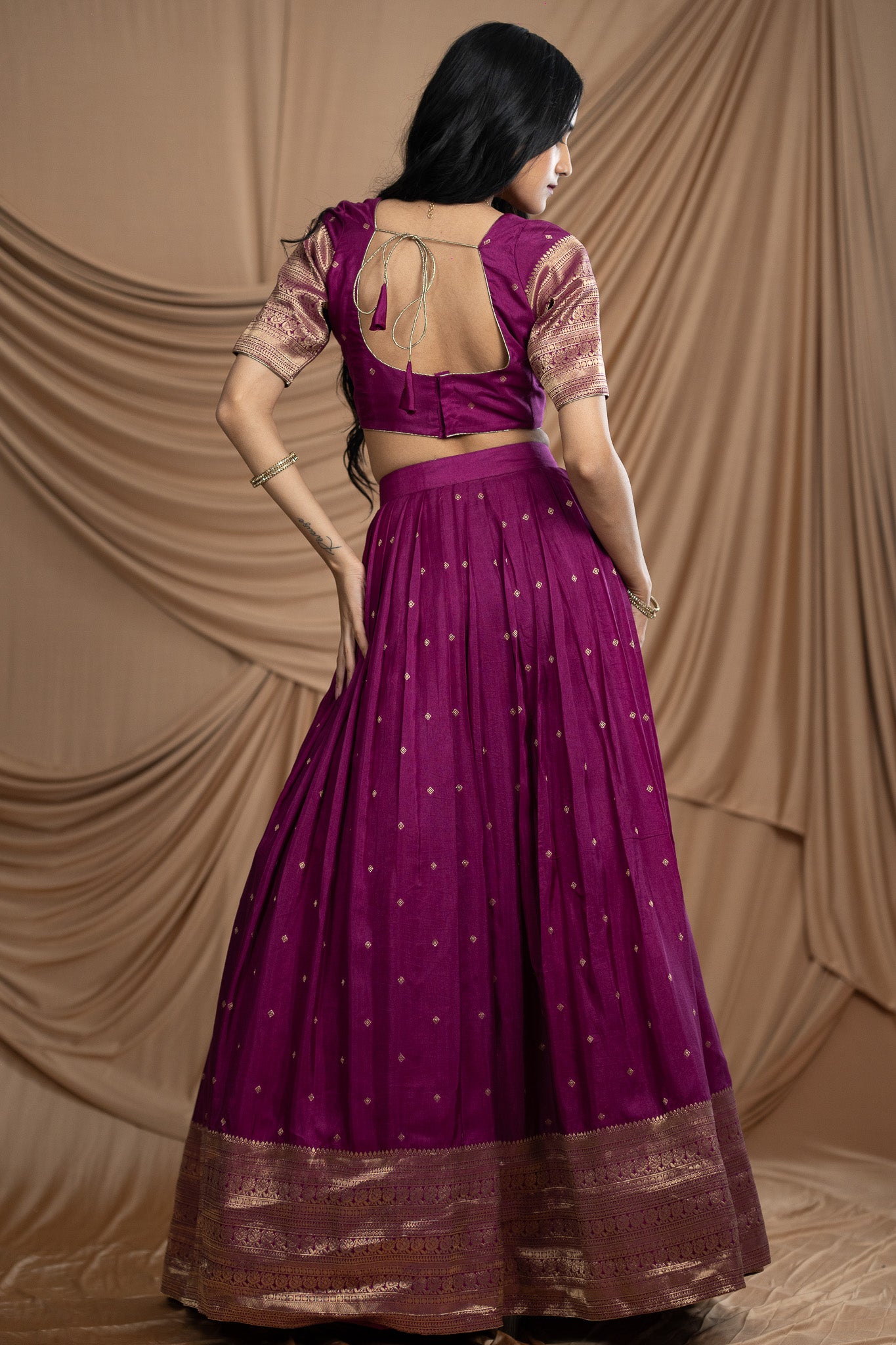 Luxurious Purple Banarasi Silk Lehenga set