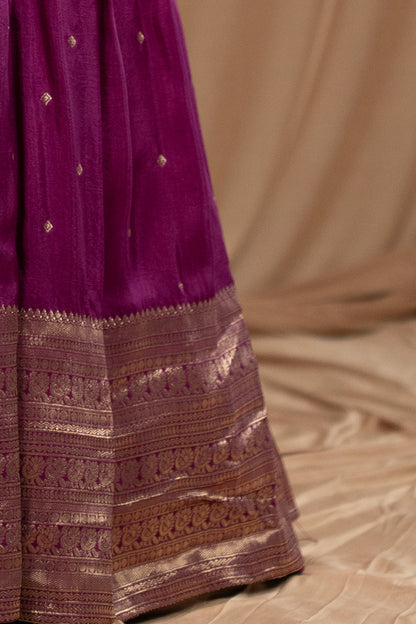 Luxurious Purple Banarasi Silk Lehenga set